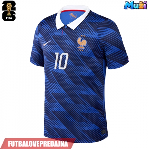 Lacne Muži Futbalové dres Francúzsko Kylian Mbappe #10 MS 2026 Krátky Rukáv - Domáci